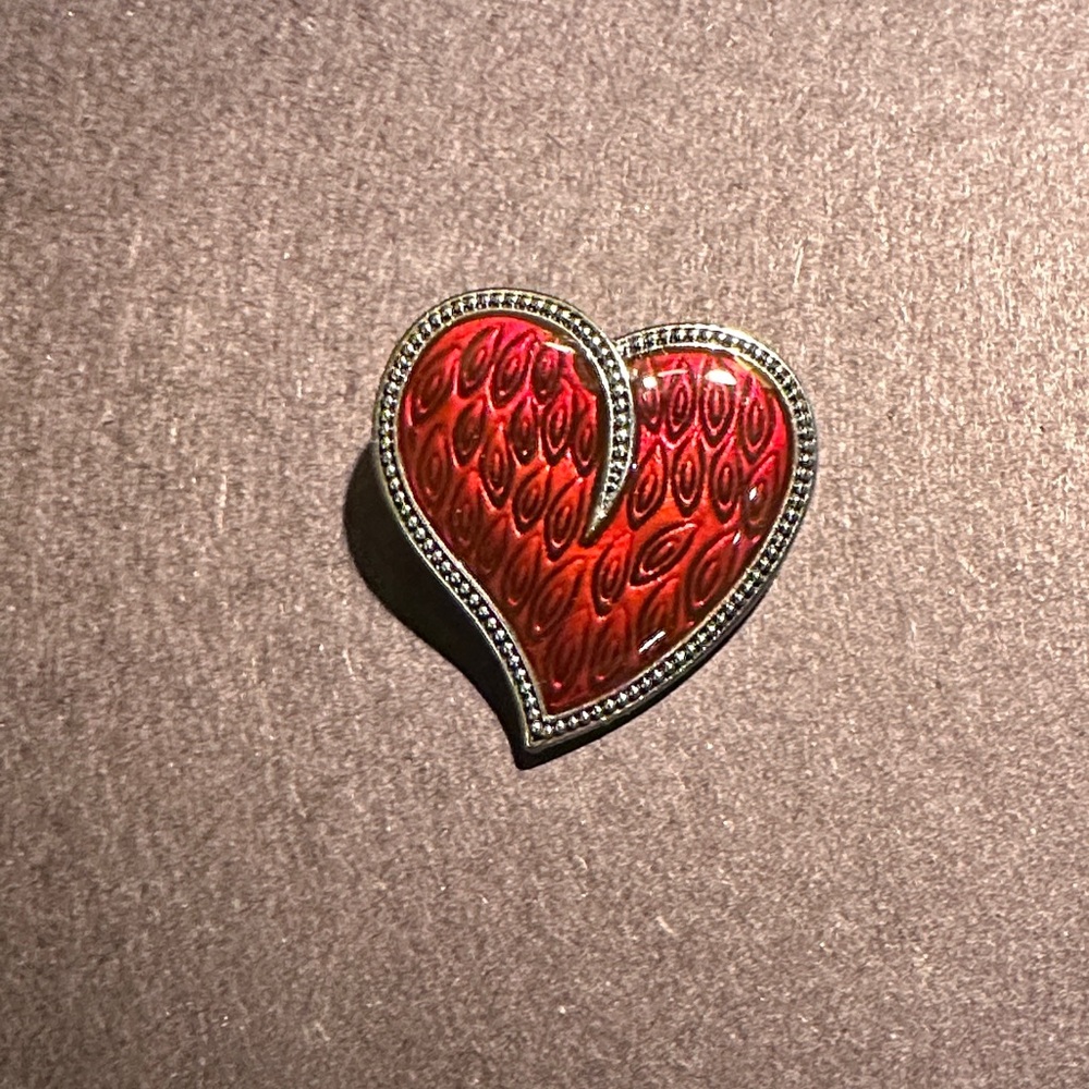 Red Heart pendant with Silver Accents